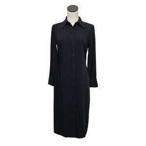 NWT Madewell Button-Up Midi Shirt Dress 0 NU570 Classic Business Casual in Black